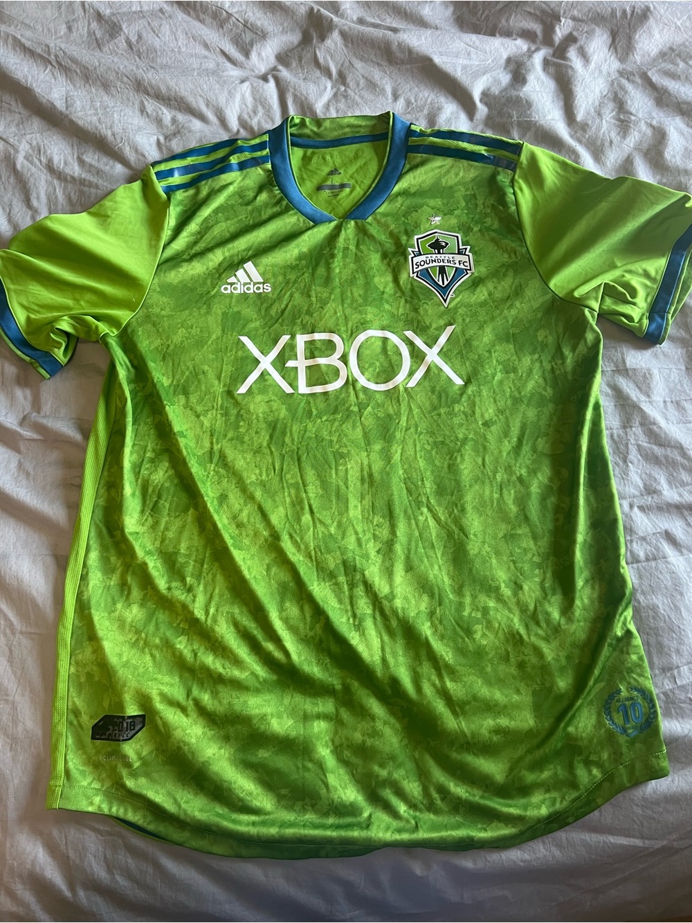 adidas Neon Green and Teal Seattle Sounders XBOX Jersey